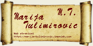 Marija Tulimirović vizit kartica